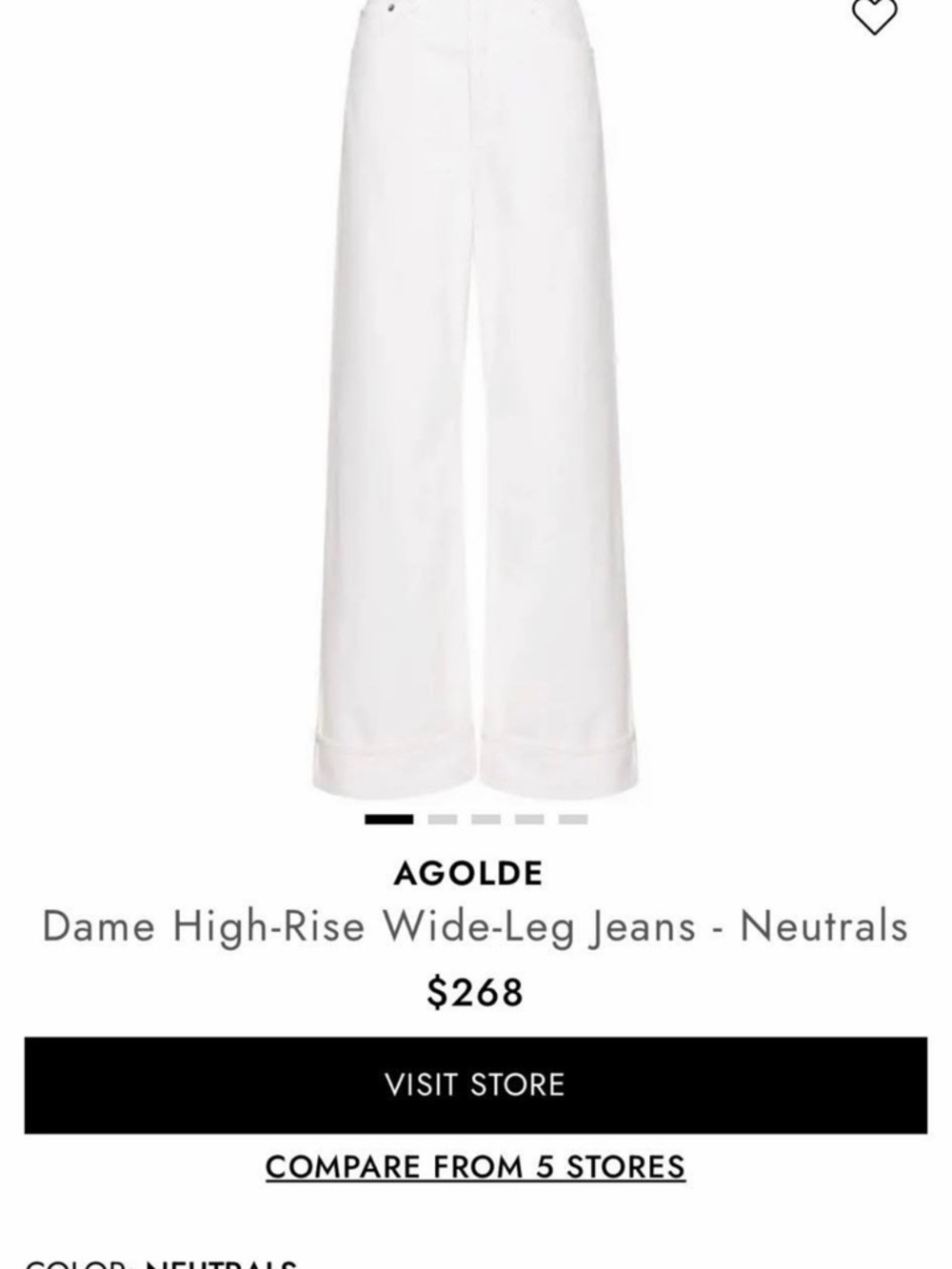 Tuckernuck Dame High-Rise Wide Leg Jeans - White